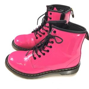 Girls Dr. Martens Pink Patent Leather Boots